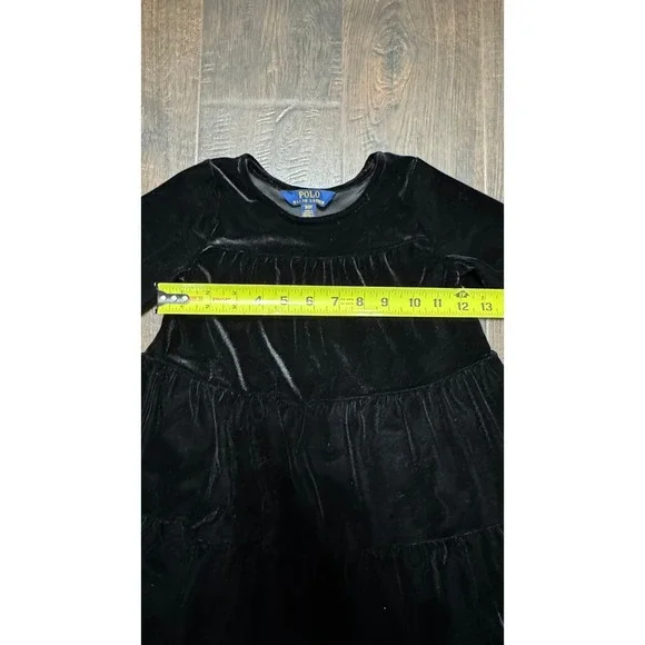 Polo Ralph Lauren Velvet Dress Long Sleeve Black Party Holiday Classic Size 3/3T - Picture 5 of 7